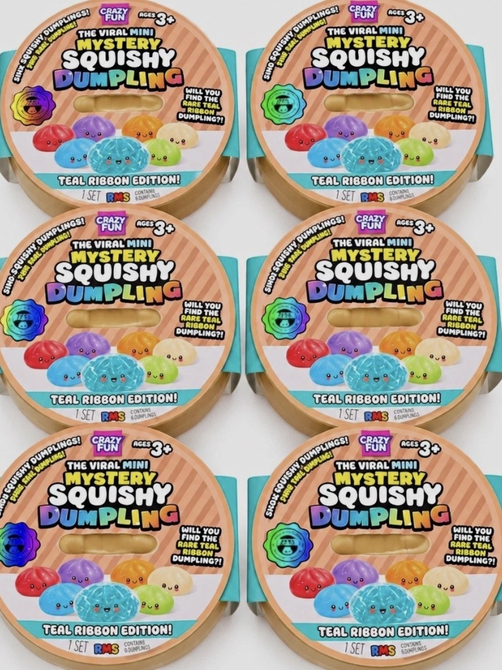 6ea. Genuine RMS Crazy Fun Viral Mini Mystery Squishy Dumplings New Unopened